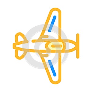 monoplane airplane aircraft color icon vector illustration