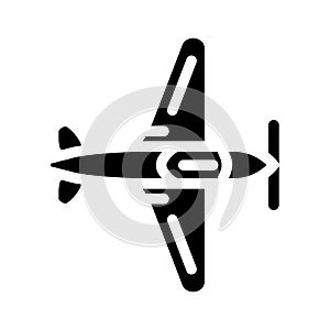 monoplane airplane aircraft glyph icon vector illustration