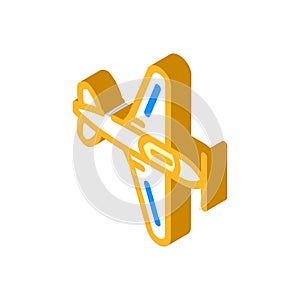 monoplane airplane aircraft isometric icon vector illustration