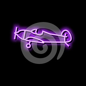 monoplane airplane aircraft neon glow icon illustration