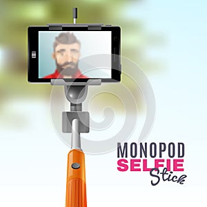 Monopod Selfie Illustration