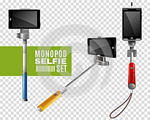 Monopod Selfie Transparent Set