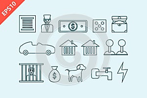 Monopoly concept landmark icon design vector flat isolated illustration