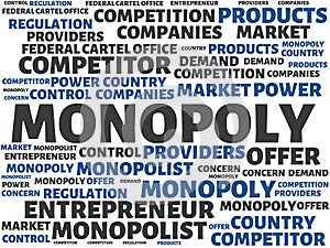 Monopolio imagen las palabras asociado tema monopolio burbuja de diálogo cubitos una carta imagen ilustraciones 