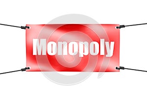 Monopoly word with red banner