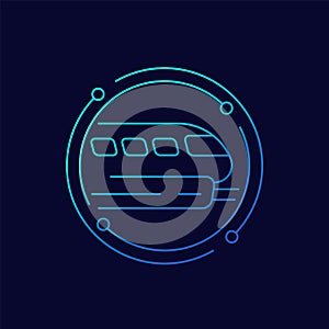 monorail icon, thin line vector