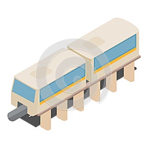 Monorail train icon, isometric style