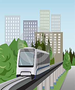 Monorail train vector photo