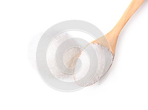 Monosodium glutamate on white background