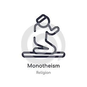 monotheism outline icon. isolated line vector illustration from religion collection. editable thin stroke monotheism icon on white