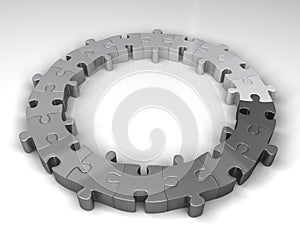 Monotone gradient puzzle ring in shades of grey