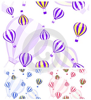 Monotonous aerostat and balloon seamless pattern