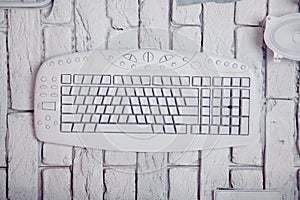 Monotonously colored keyboard, background.