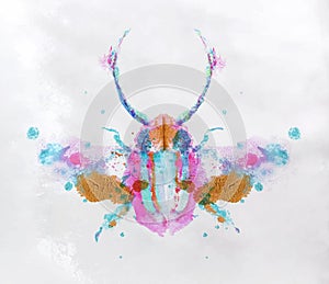 Monotype vivid colorful beetle