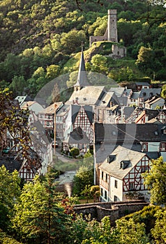 Monreal historic village of half-timbered houses