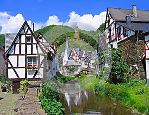 Monreal Romantic Medieval Village along the Elz River, Eifel Mountains, Rhineland-Palatinate, Germany