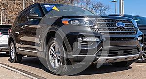 Monroeville, Pennsylvania, USA February 25, 2024 A used Ford Explorer SUV for sale at a dealership