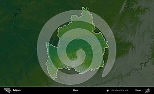 Mons highlighted, Belgium. Physical