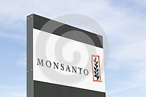Monsanto logo on a panel