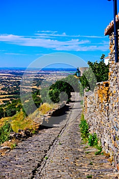 Monsaraz Castle and Village Interior, Rocky Road, Picturesque Alentejo, Travel South of Portugal