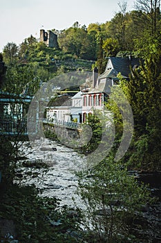 Monschau in Eifel region. A small picturesque town in Noth Rhine-Westphalia, Germany