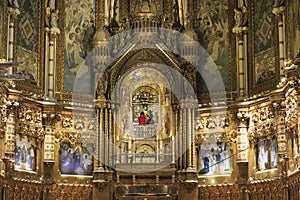 Monserrat Spain. Basilica of Monastery of Monserrat in Spain