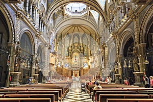 Monserrat Spain. Basilica of Monastery of Monserrat in Spain