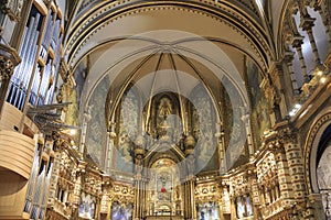 Monserrat Spain. Basilica of Monastery of Monserrat in Spain