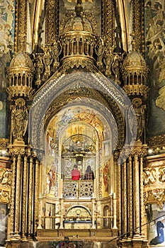Monserrat Spain. Basilica of Monastery of Monserrat in Spain
