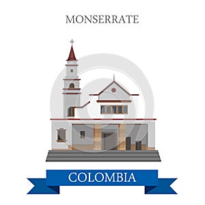 Monserrate in Bogota Colombia vector flat attraction landmarks