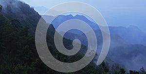 monsoon clouds gathering over palani hills, part of western ghats mountains range, kodaikanal in tamilnadu, india