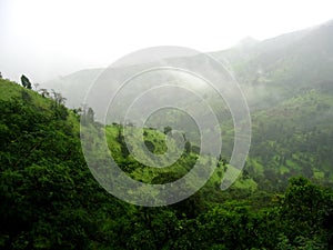 Monsoon clouds on a hill top