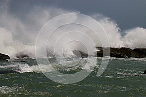 Monsoon Crashing waves.