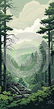 Monsoon Forest In Rocky Mountains: A Stunning Landscape Illustration