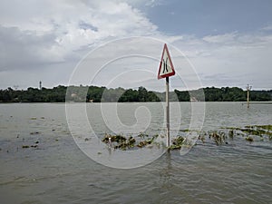 Monsoon fury of Kerala Road side