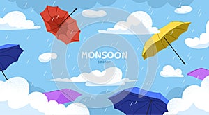 Monsoon season vector background