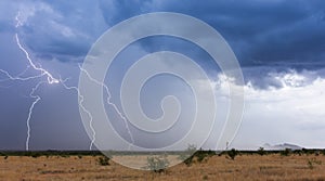 A Monsoon Storm Moves Across the Desert