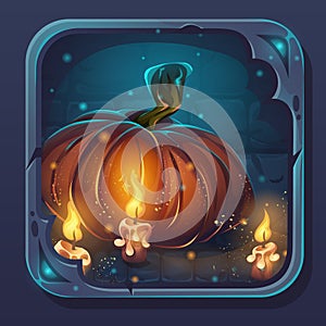 Monster battle GUI icon - pumpkin and candles photo