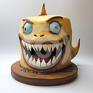 Monster Cake: A 3d Rendering In The Style Of Jamie Hewlett