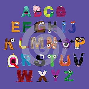 Monster cartoon alphabet