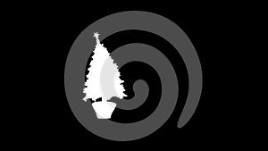 Monster Christmas Tree Walks Front Alpha Matte 3D Rendering Animation 4K