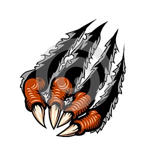 Monster claws scratching background. For poster, t shirt, decoration.