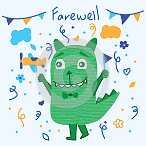 Monster cute farewell