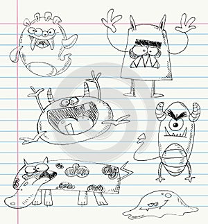 Monster doodles set 2