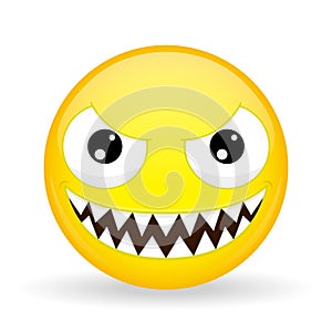 Monster emoji. Emotion of laughter. Nibbler emoticon.