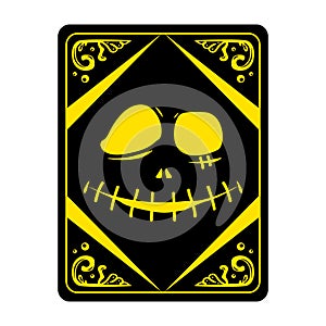 Monster face card design vector