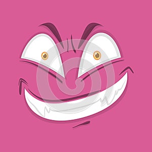 Monster face on pink background