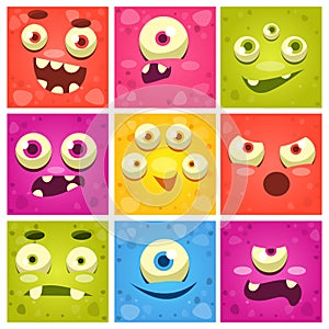 Monster Faces Set