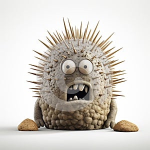 Monster Figurine With Inventive Designs And Concrete Texture