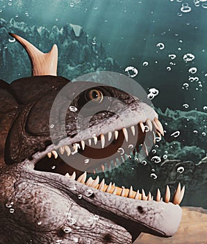 Monster fish underwater